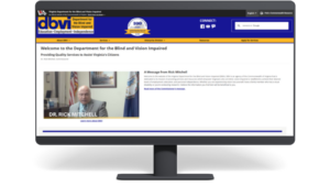 DBVI webpage displayed on computer screen desktop